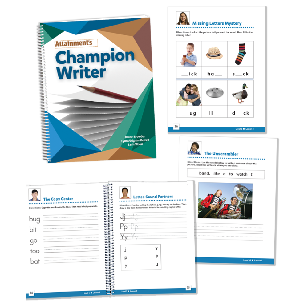 Early Reading Skills Builder (ERBS) literacy curriculum Champion Writer student journal