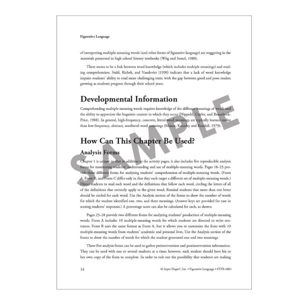 Figurative Language Book, idioms lesson page