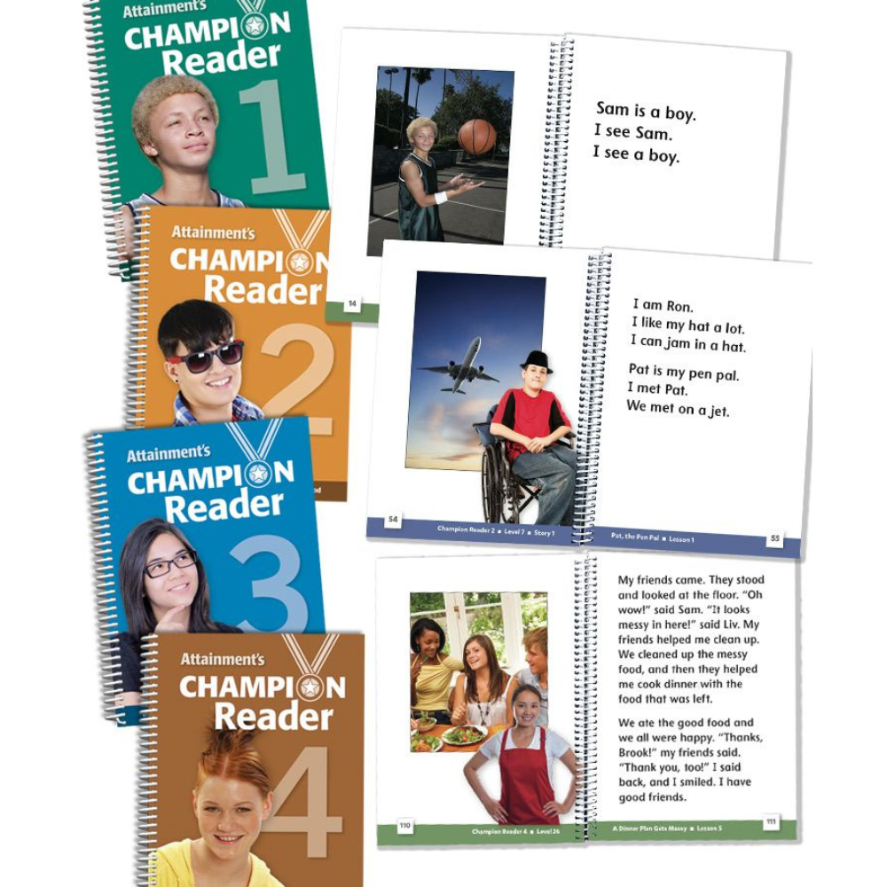 Early Reading Skills Builder (ERSB) literacy curriculum Champion Reader student workbooks