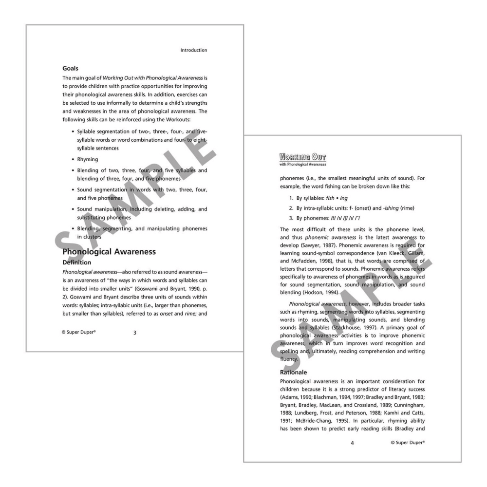 Working Out with Phonological Awareness reproducible worksheet for blending syllables