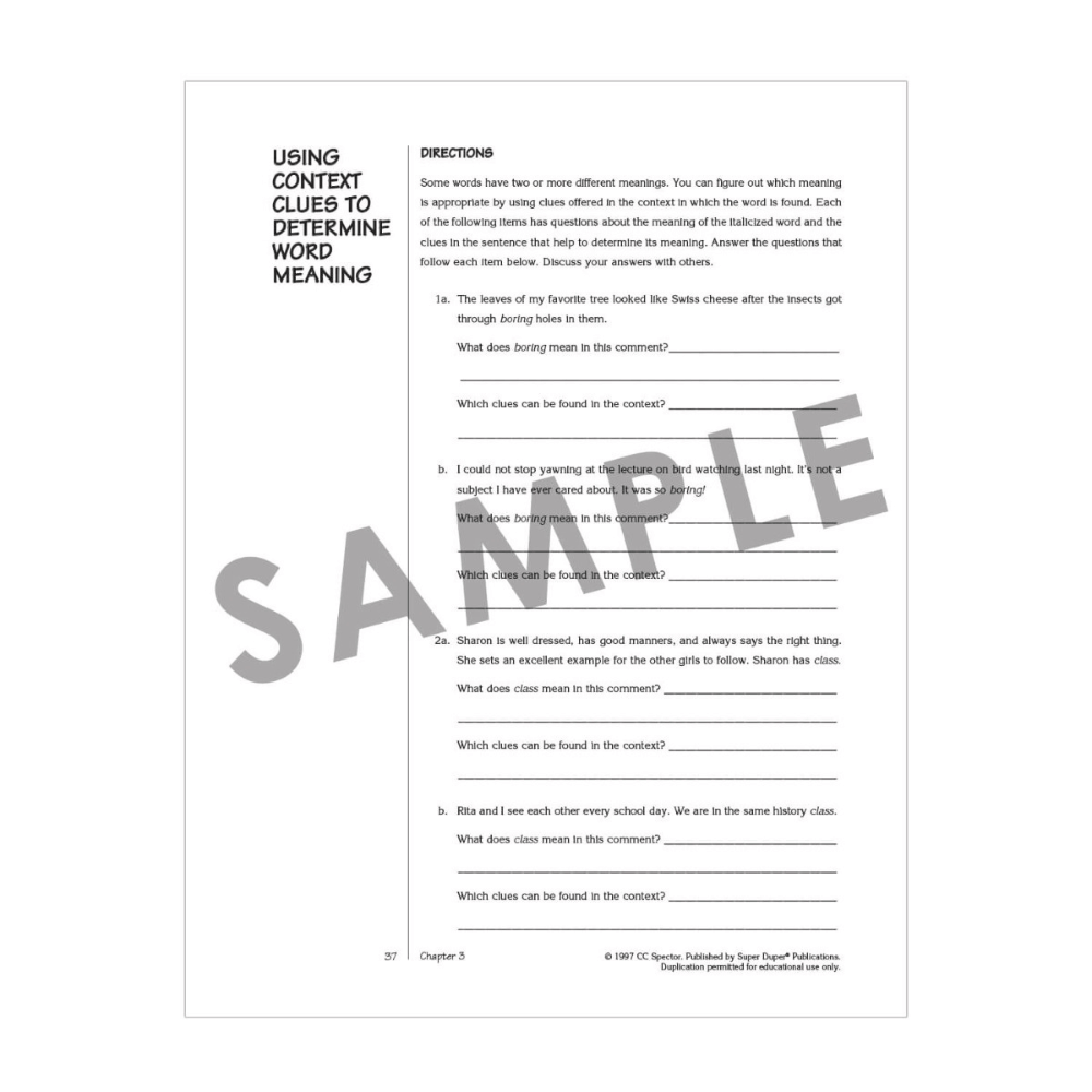 Saying One Thing, Meaning Another resource used by SLPs and teachers in language intervention sessions