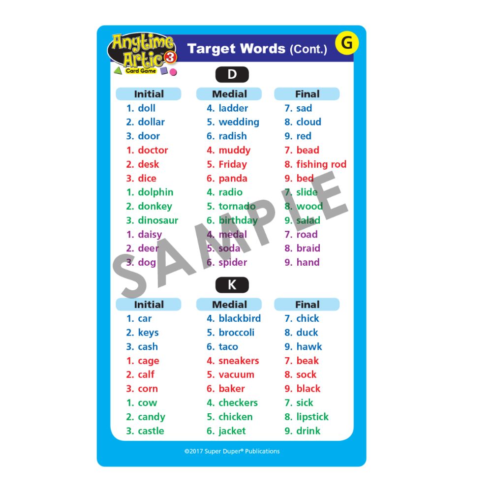 Anytime Artic Card Game: 3 (Early Sounds)