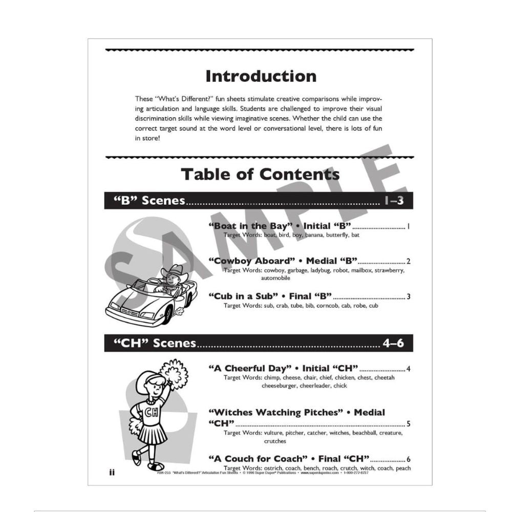 What's Different? Articulation Fun Sheets