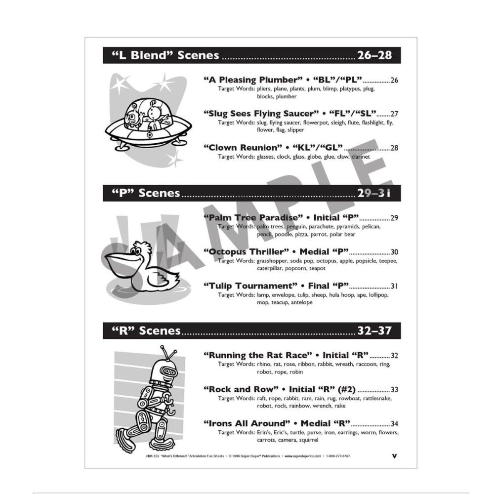What's Different? Articulation Fun Sheets
