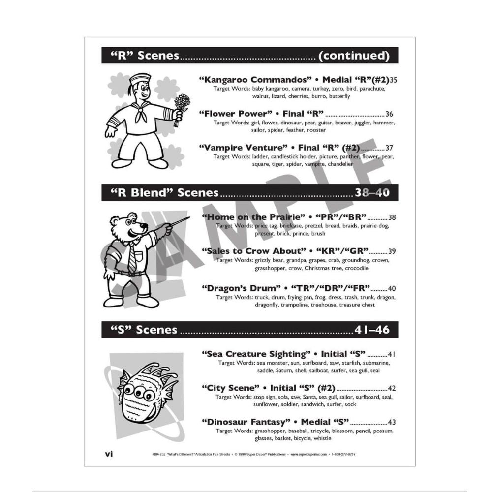 What's Different? Articulation Fun Sheets