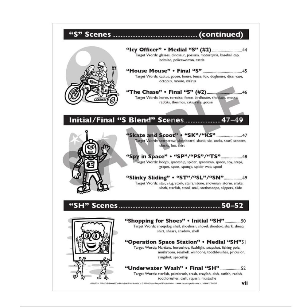 What's Different? Articulation Fun Sheets