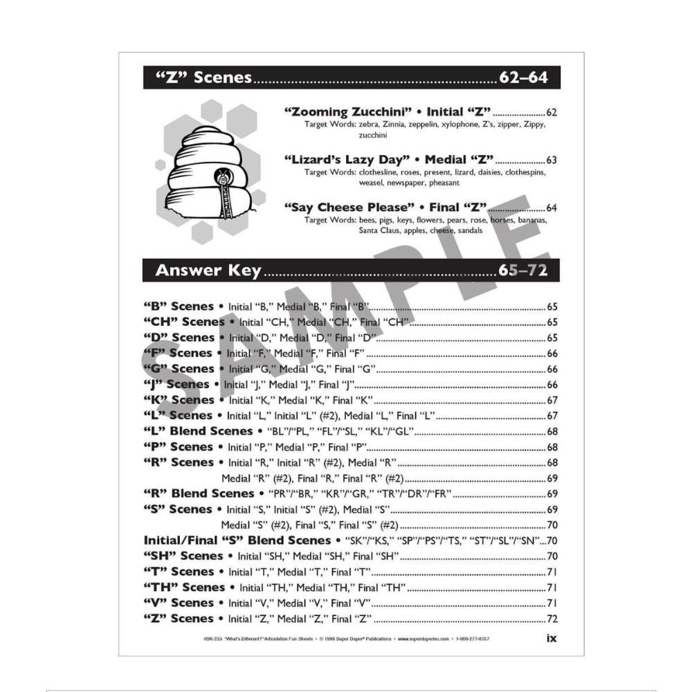What's Different? Articulation Fun Sheets