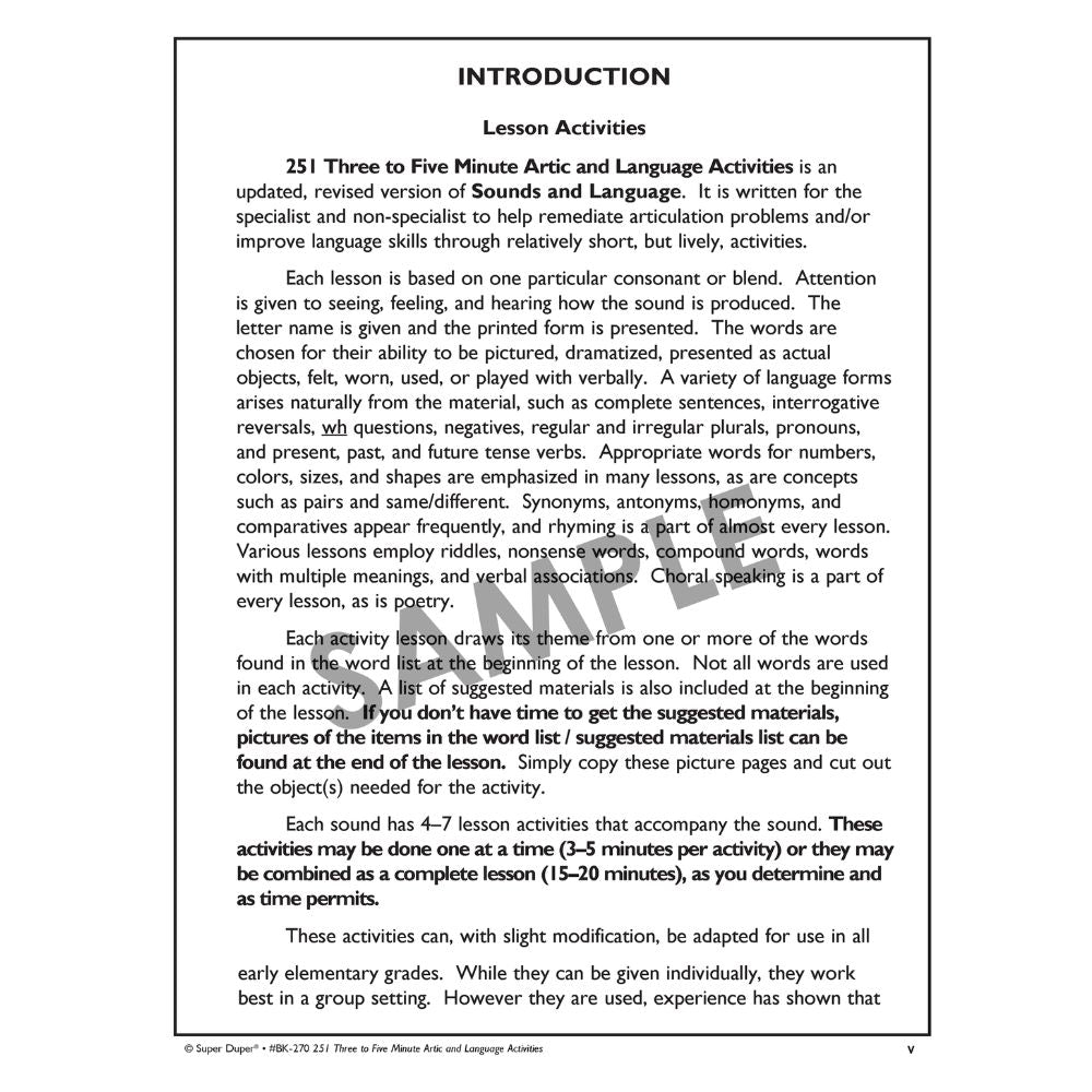 251 3-5 Min Artic Language Activities Book