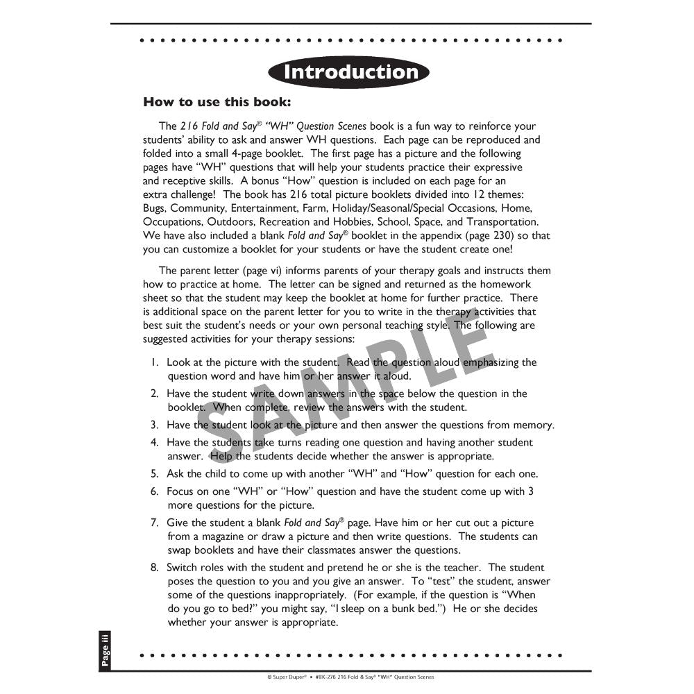 216 Fold & Say "Wh" Question Scenes Book