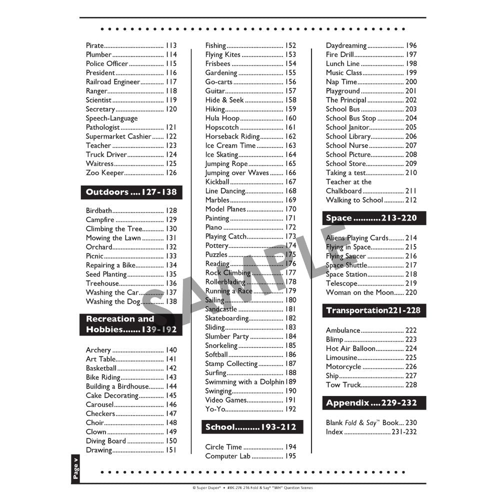 216 Fold & Say "Wh" Question Scenes Book