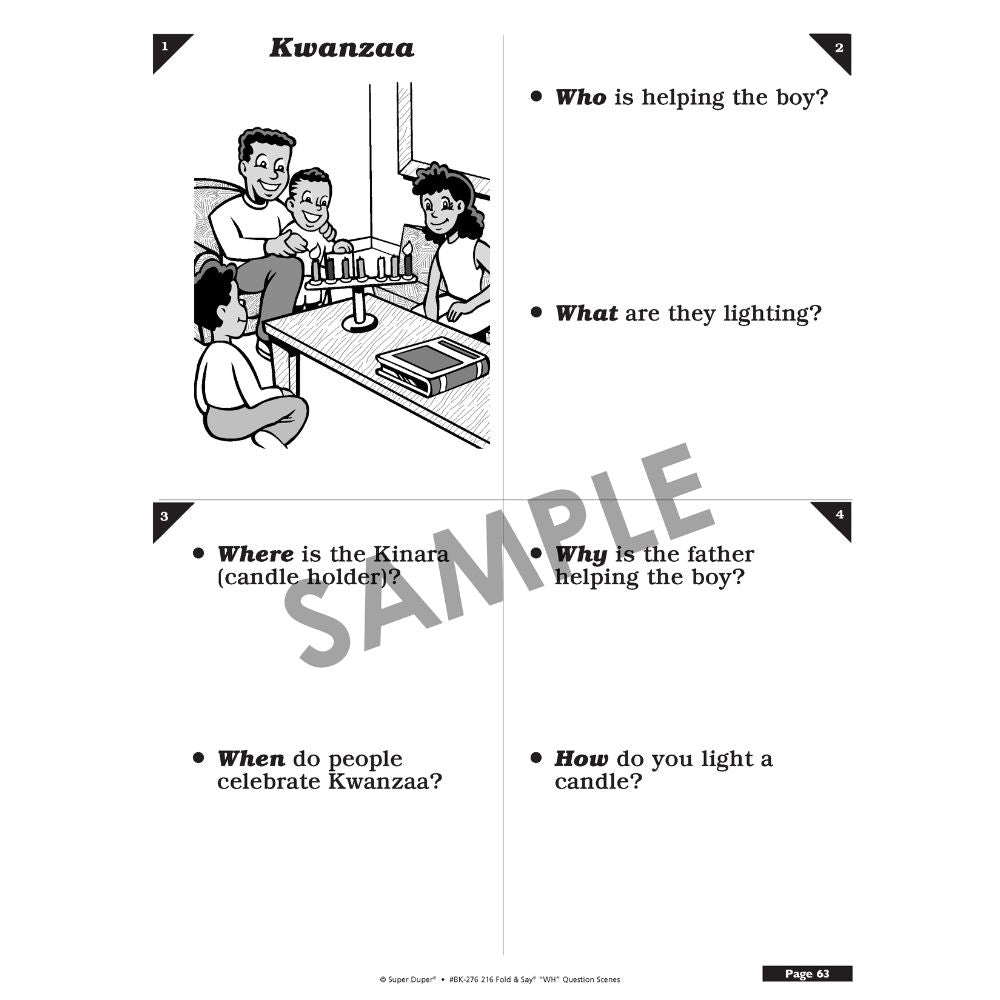 216 Fold & Say "Wh" Question Scenes Book