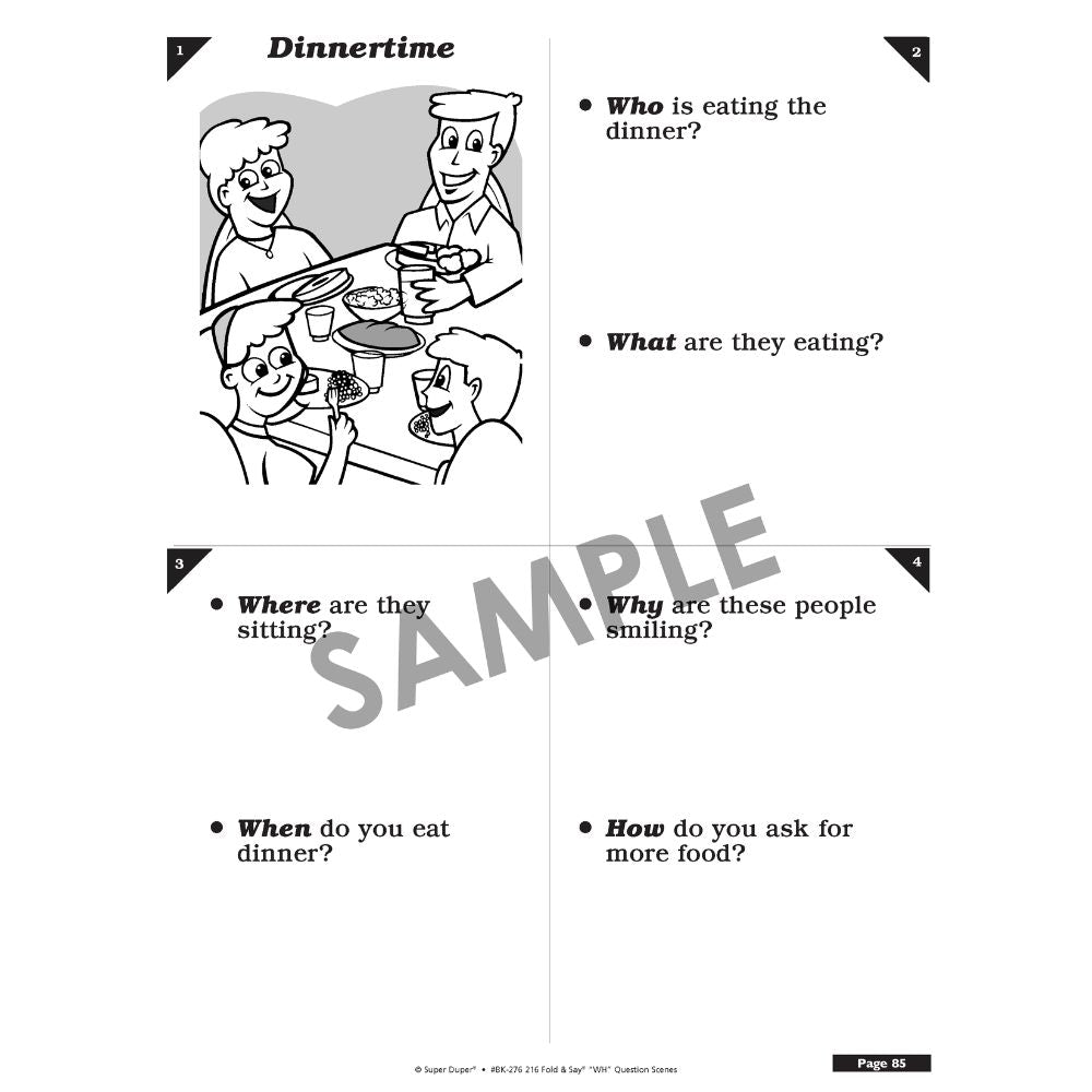 216 Fold & Say "Wh" Question Scenes Book