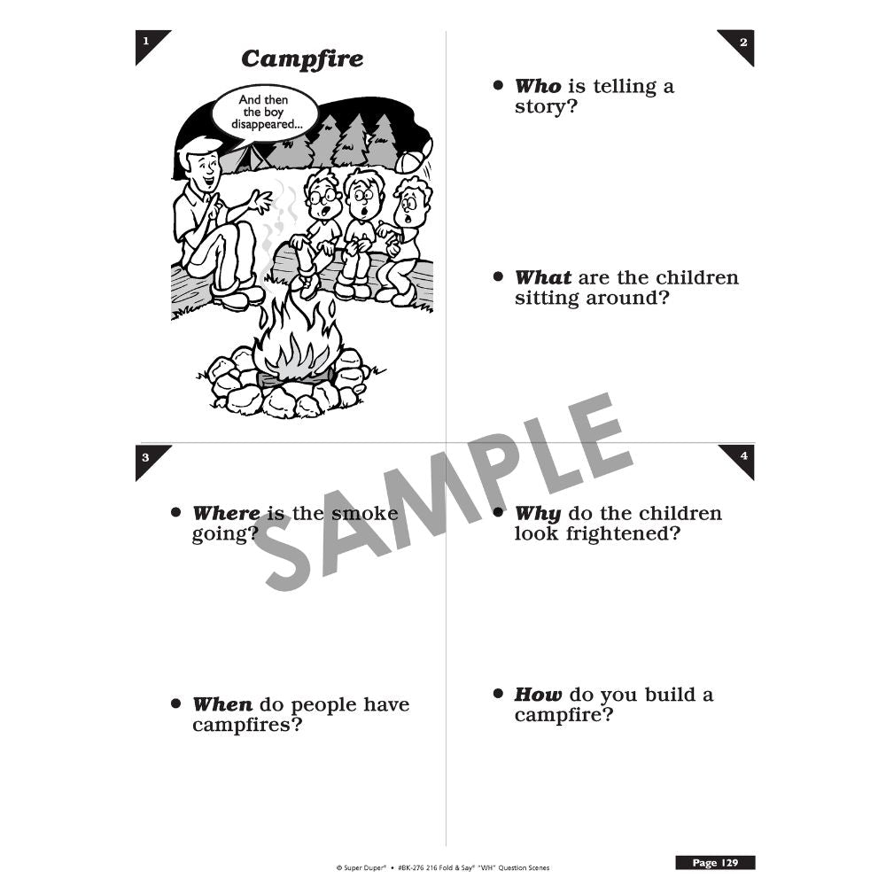 216 Fold & Say "Wh" Question Scenes Book