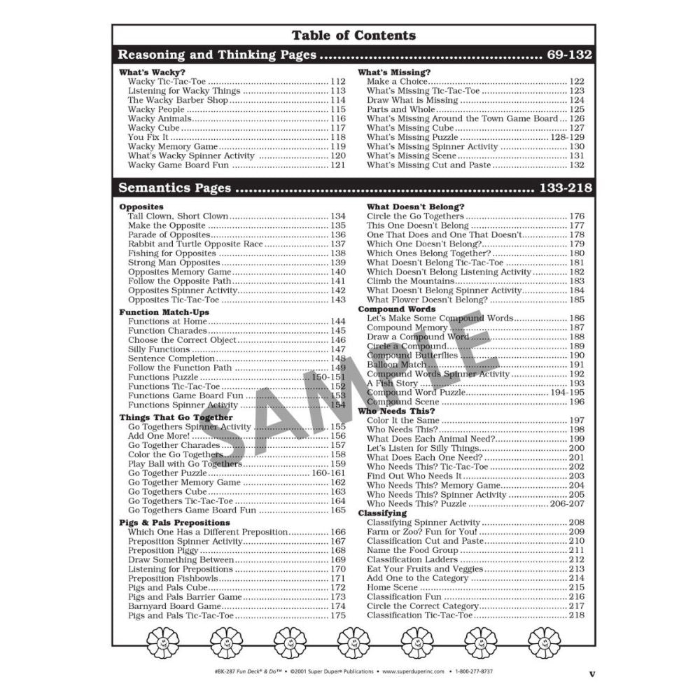 Fun Deck & Do Fun Sheets