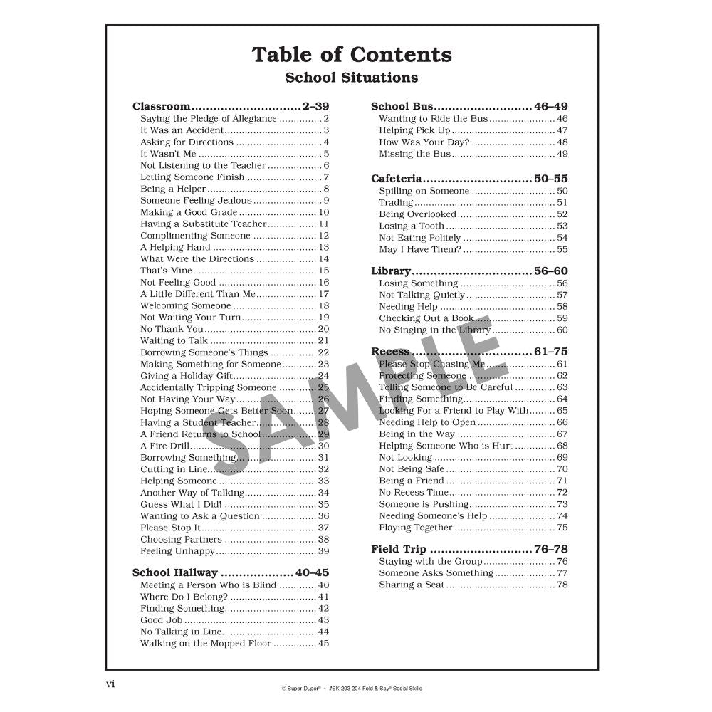 204 Fold & Say Social Skills Book
