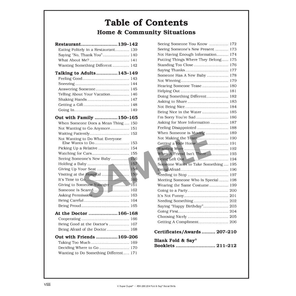 204 Fold & Say Social Skills Book