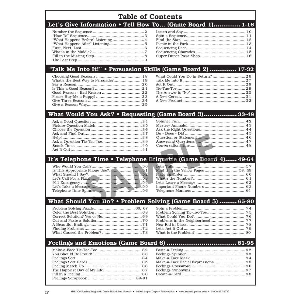 Say And Do Positive Pragmatic Game Boards Fun Sheets