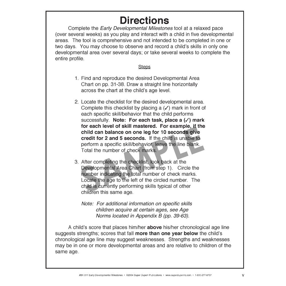 Early Developmental Milestones Book