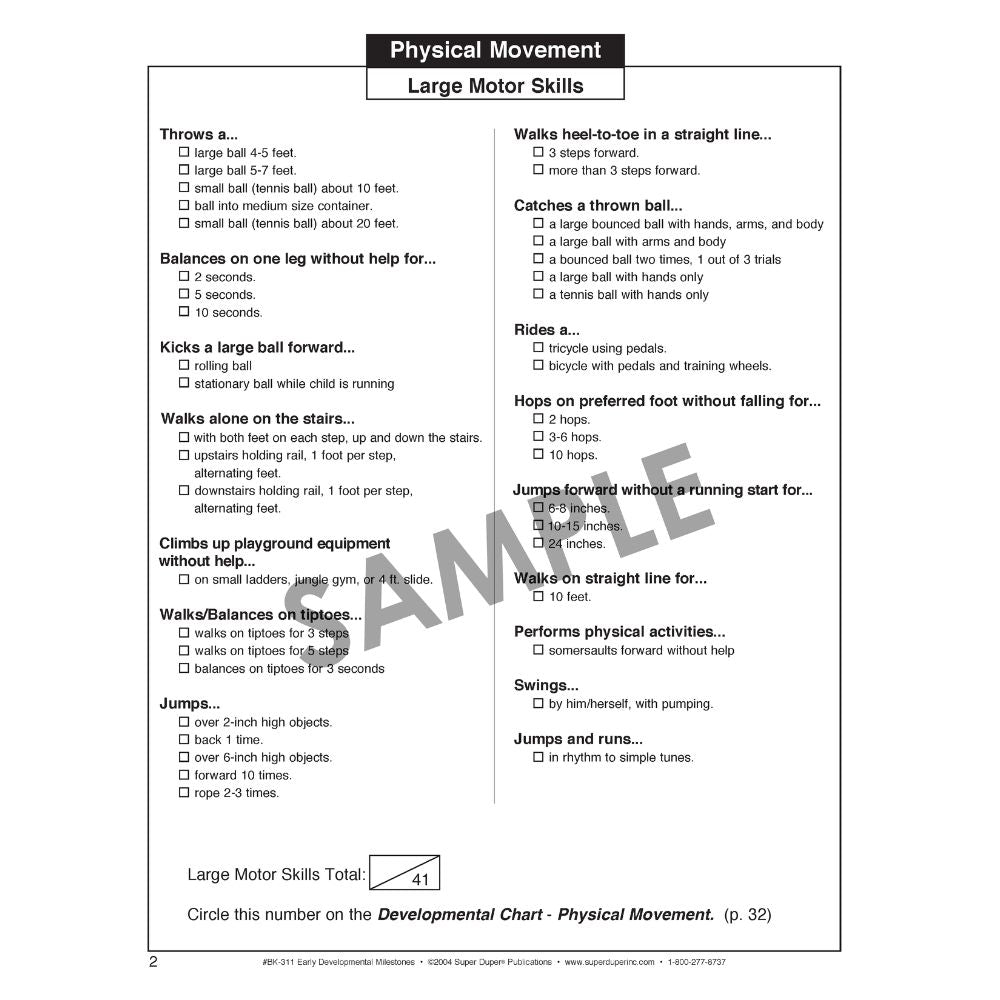 Early Developmental Milestones Book