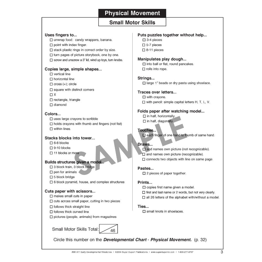 Early Developmental Milestones Book