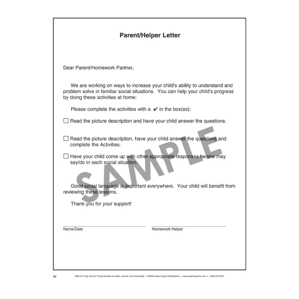 "Say And Do" Social Scenes for Home, School and Community