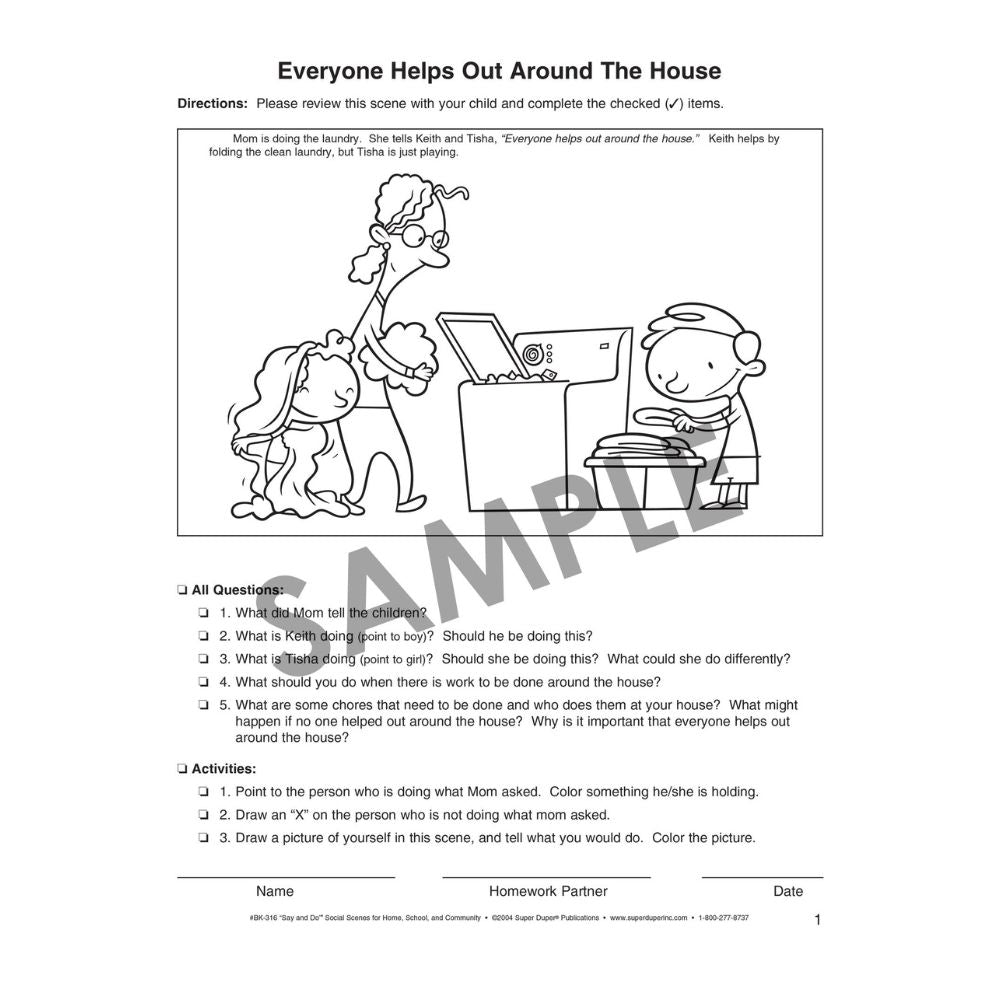 "Say And Do" Social Scenes for Home, School and Community