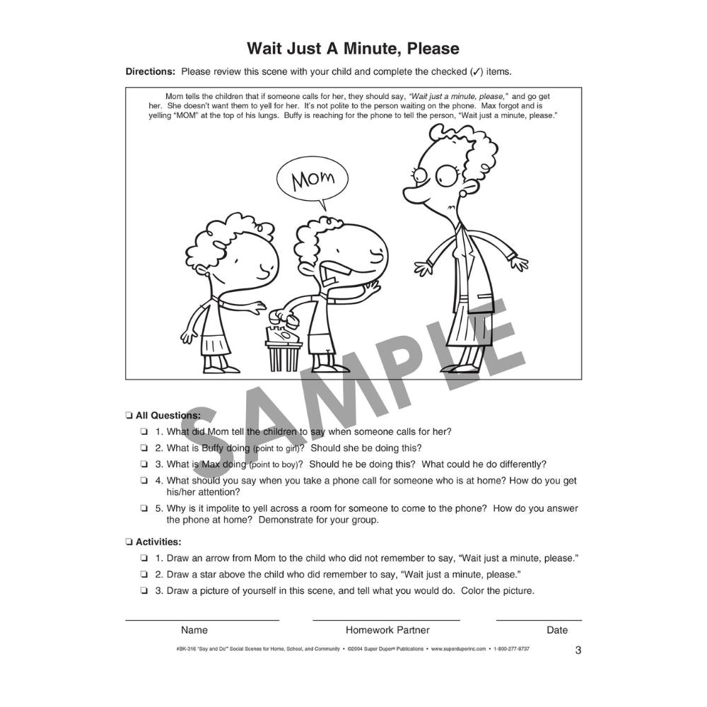 "Say And Do" Social Scenes for Home, School and Community