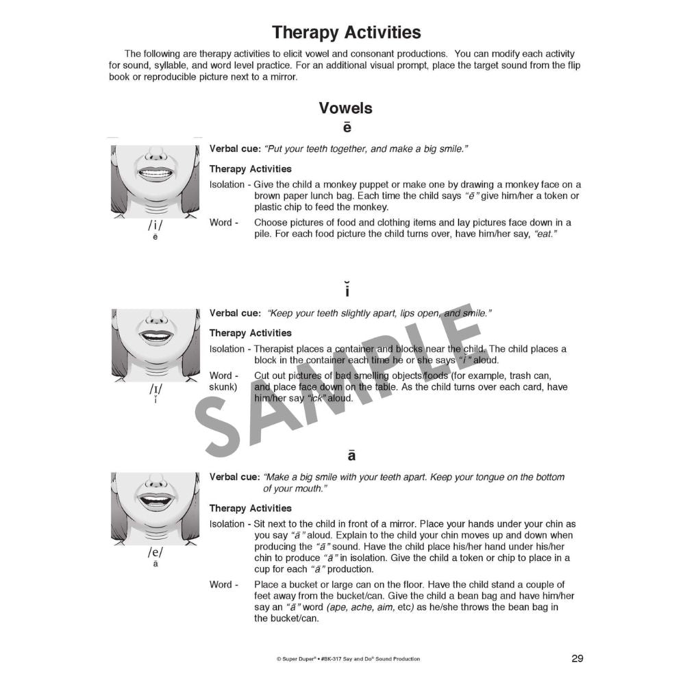Say And Do® Sound Production Flip Book and Activities for Apraxia, therapy activities