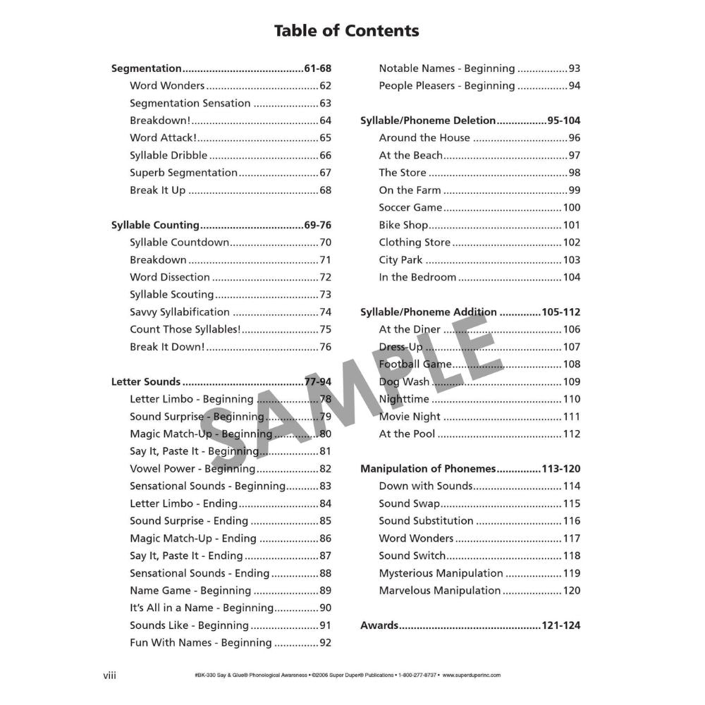 Say & Glue Phonological Awareness Fun Sheets