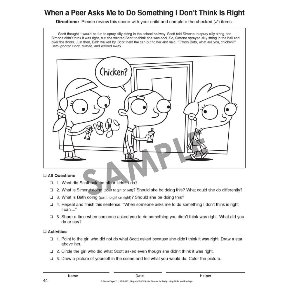 Say and Do® Social Scenes for Daily Living Skills and Feelings