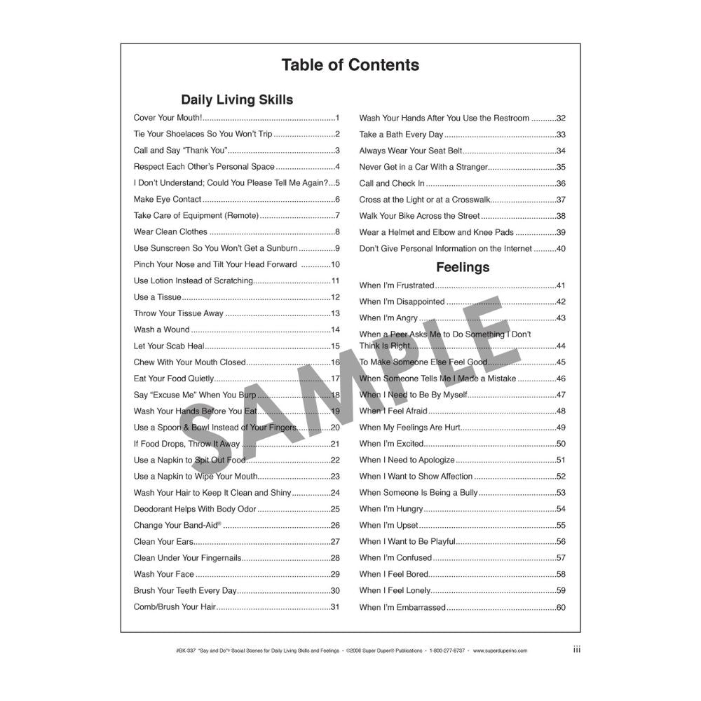 Say and Do® Social Scenes for Daily Living Skills and Feelings