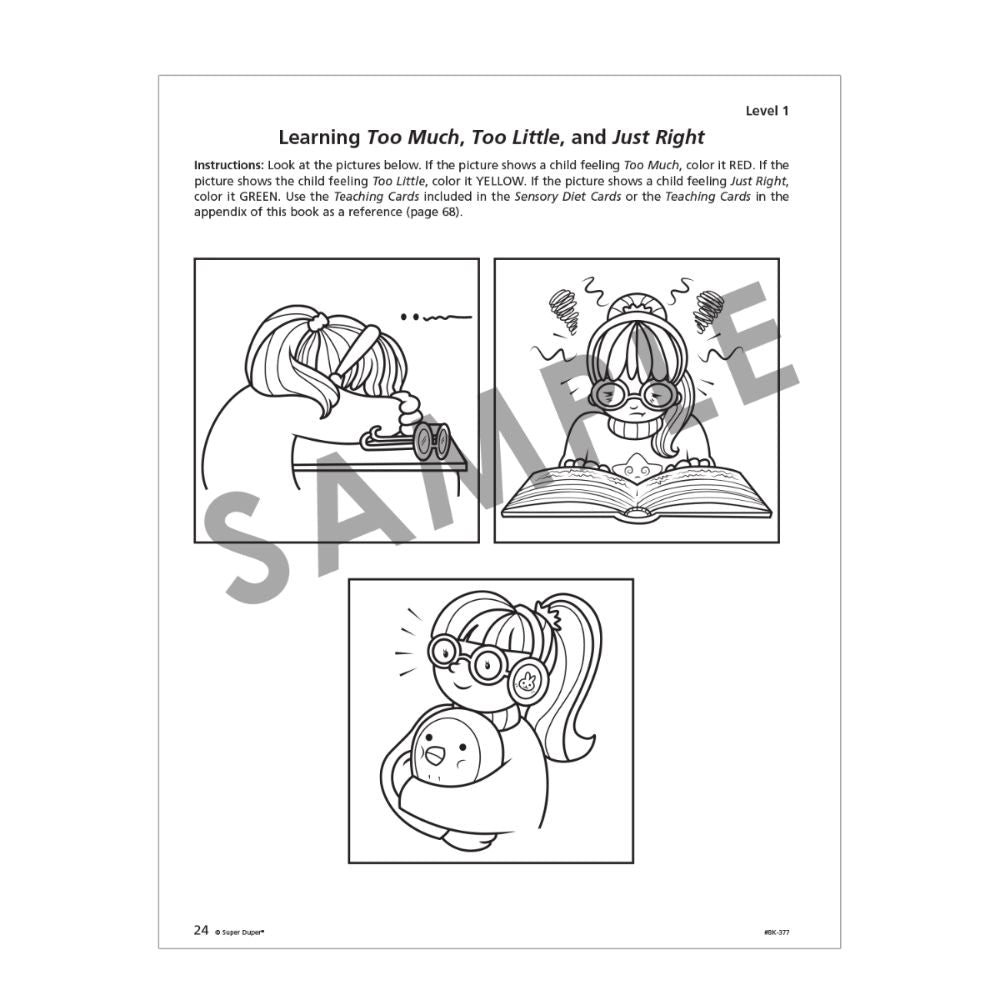 Sensory Diet Fun Sheets (Second Edition), Learning Too Much, Too Little and Just Right