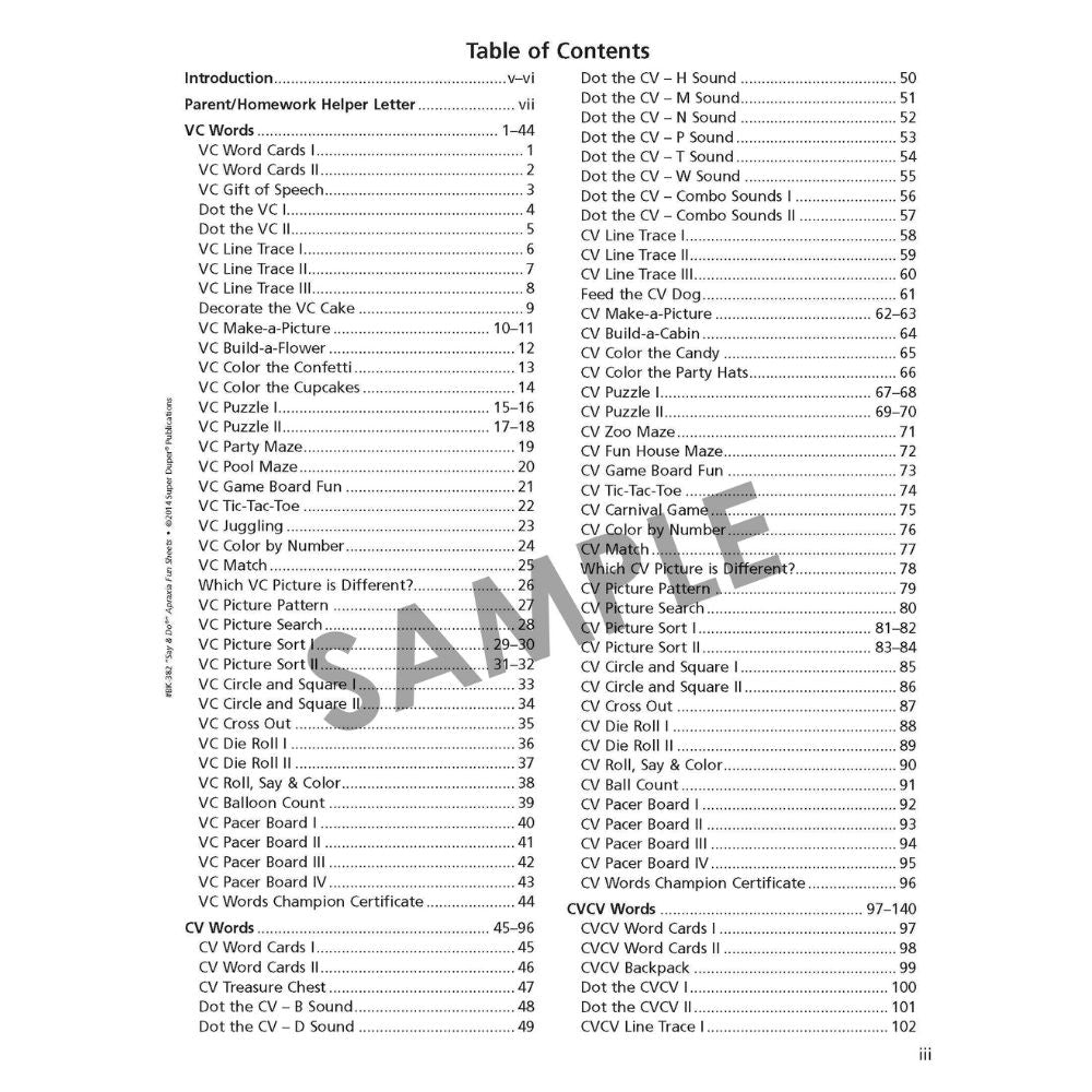 "Say & Do" Apraxia Fun Sheets