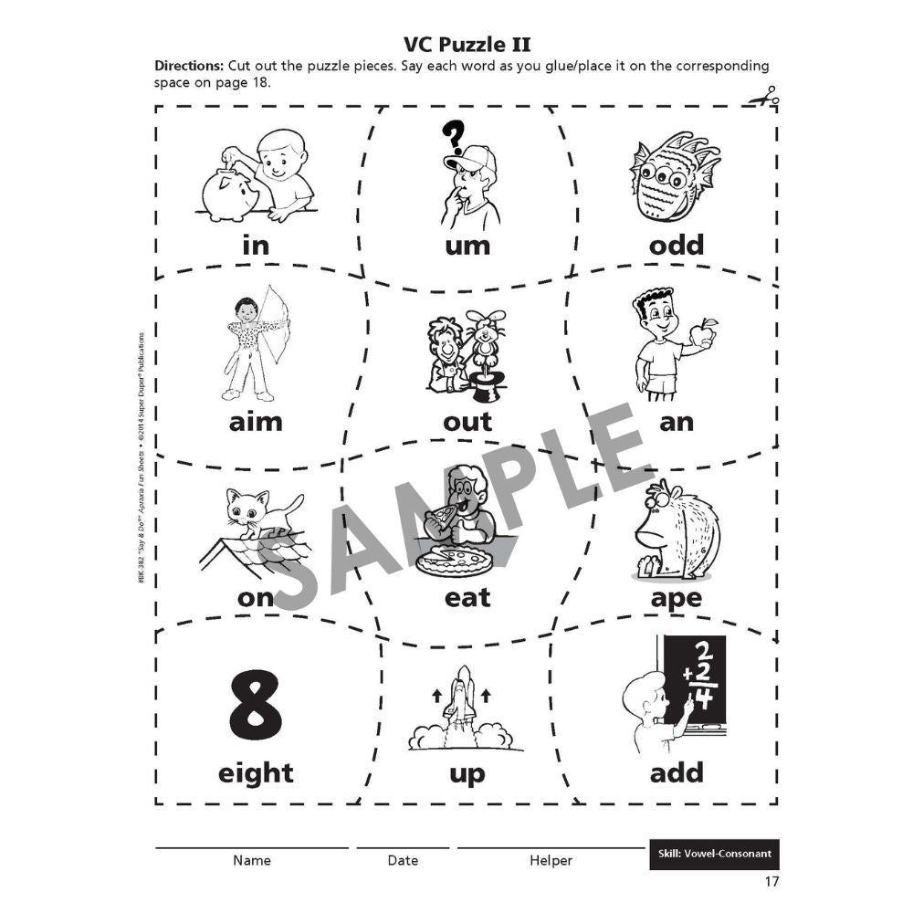 "Say & Do" Apraxia Fun Sheets