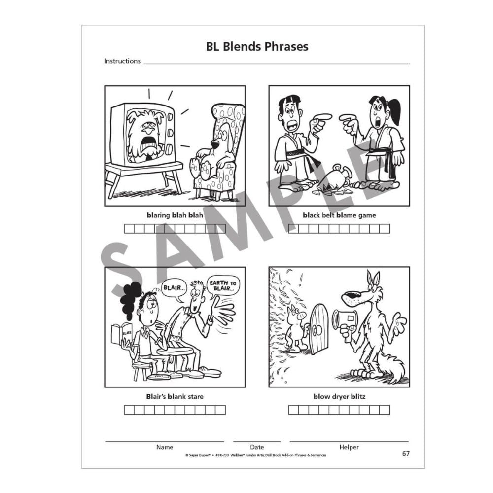 Webber® Jumbo Artic Drill Book Phrase & Sentence Pictures! (Volume 4)
