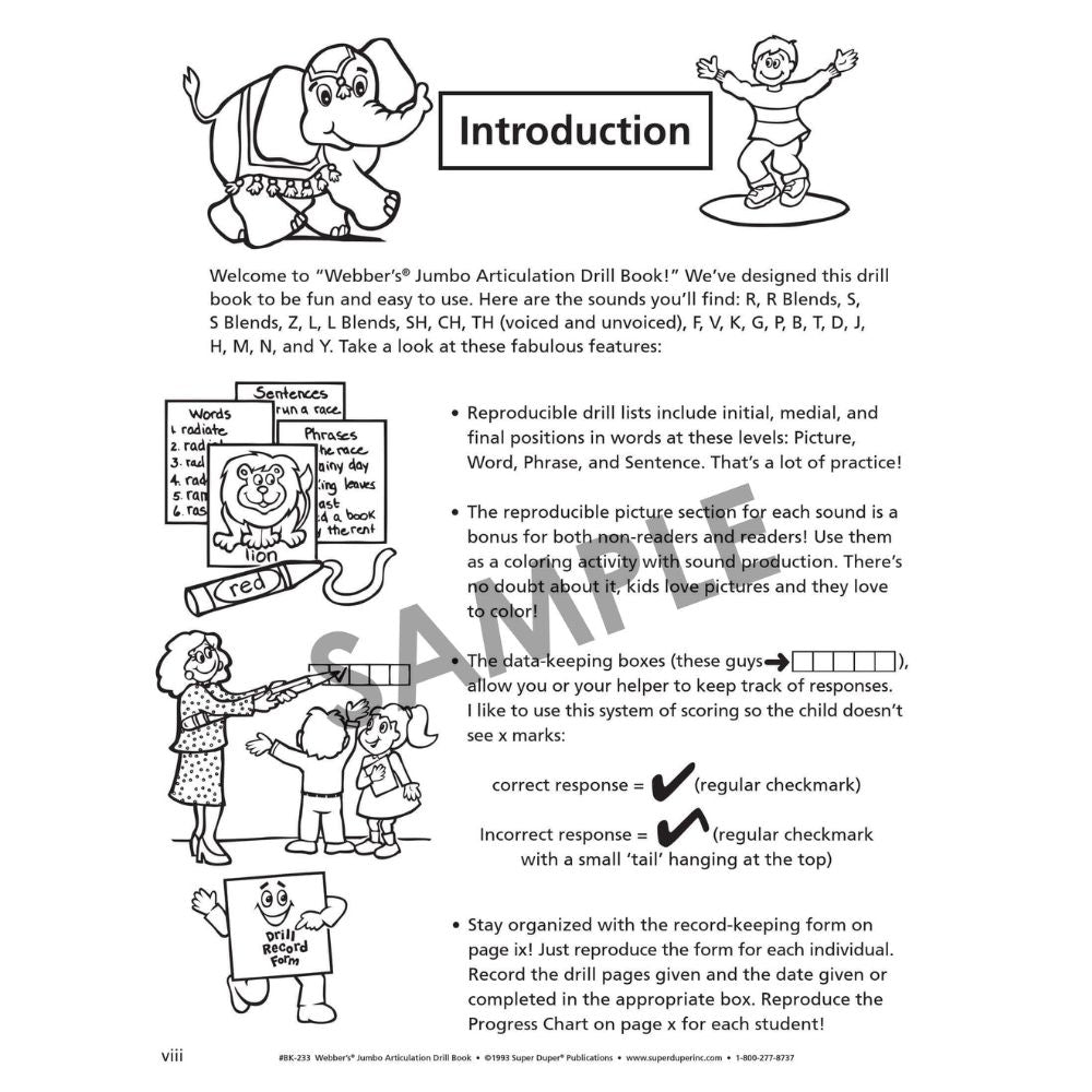 Webber's® Jumbo Articulation Drill Book