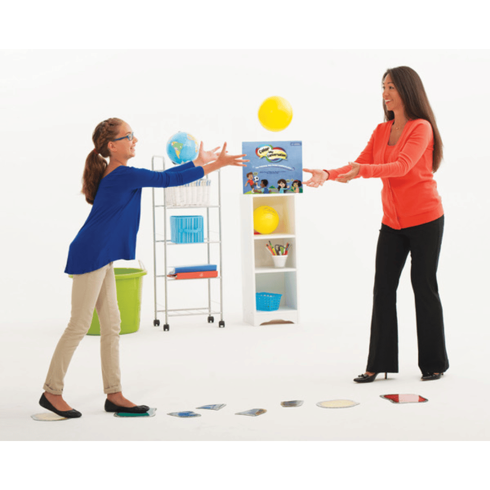 Speech-Language Pathologist (SLP) using the Color My Conversation program kit with her student in a session