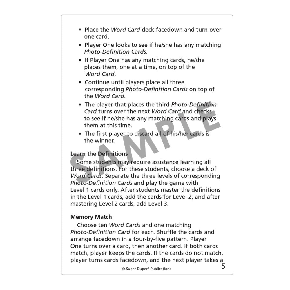 Triple Talk™ Vocabulary Cards
