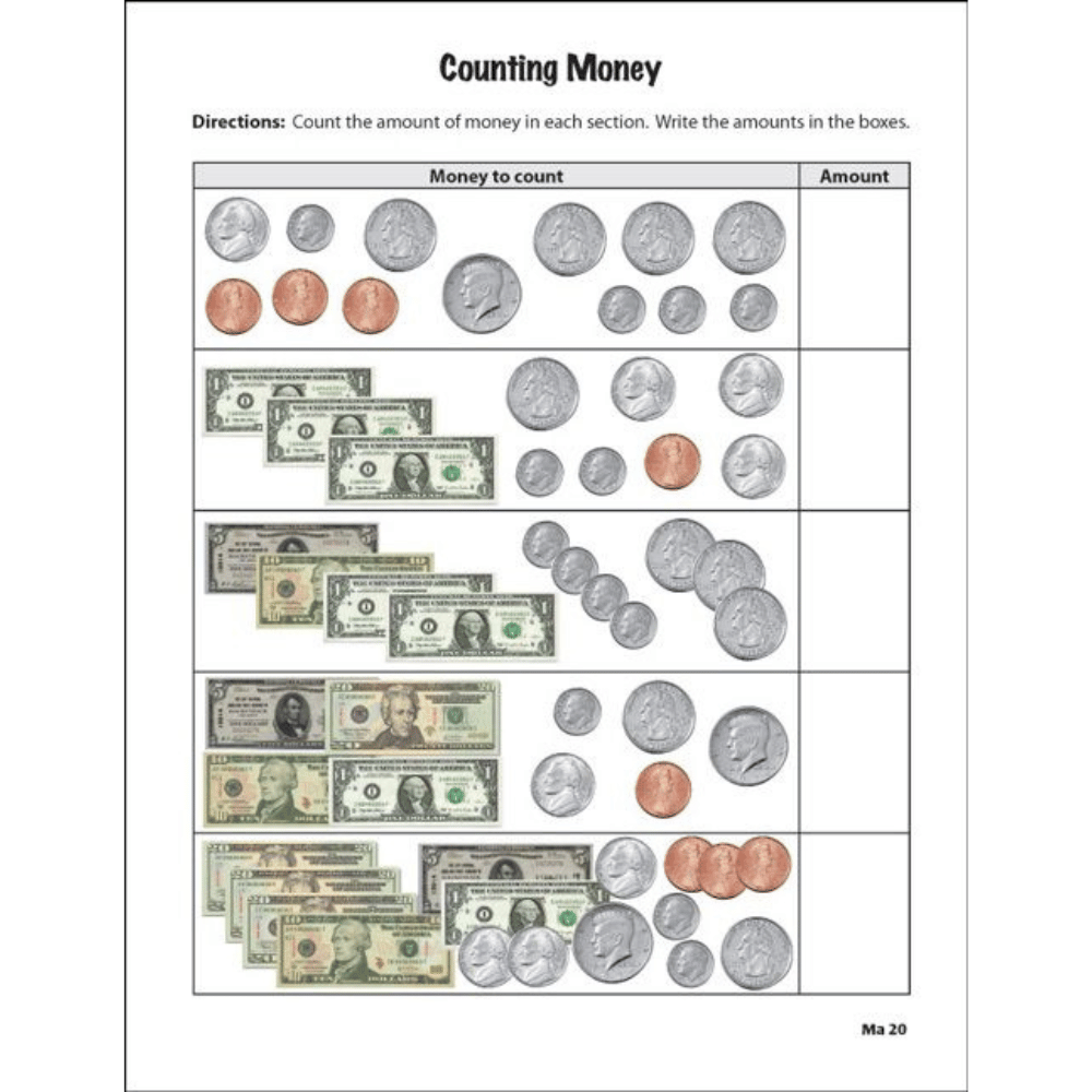Life Skill Lessons Counting Money worksheet