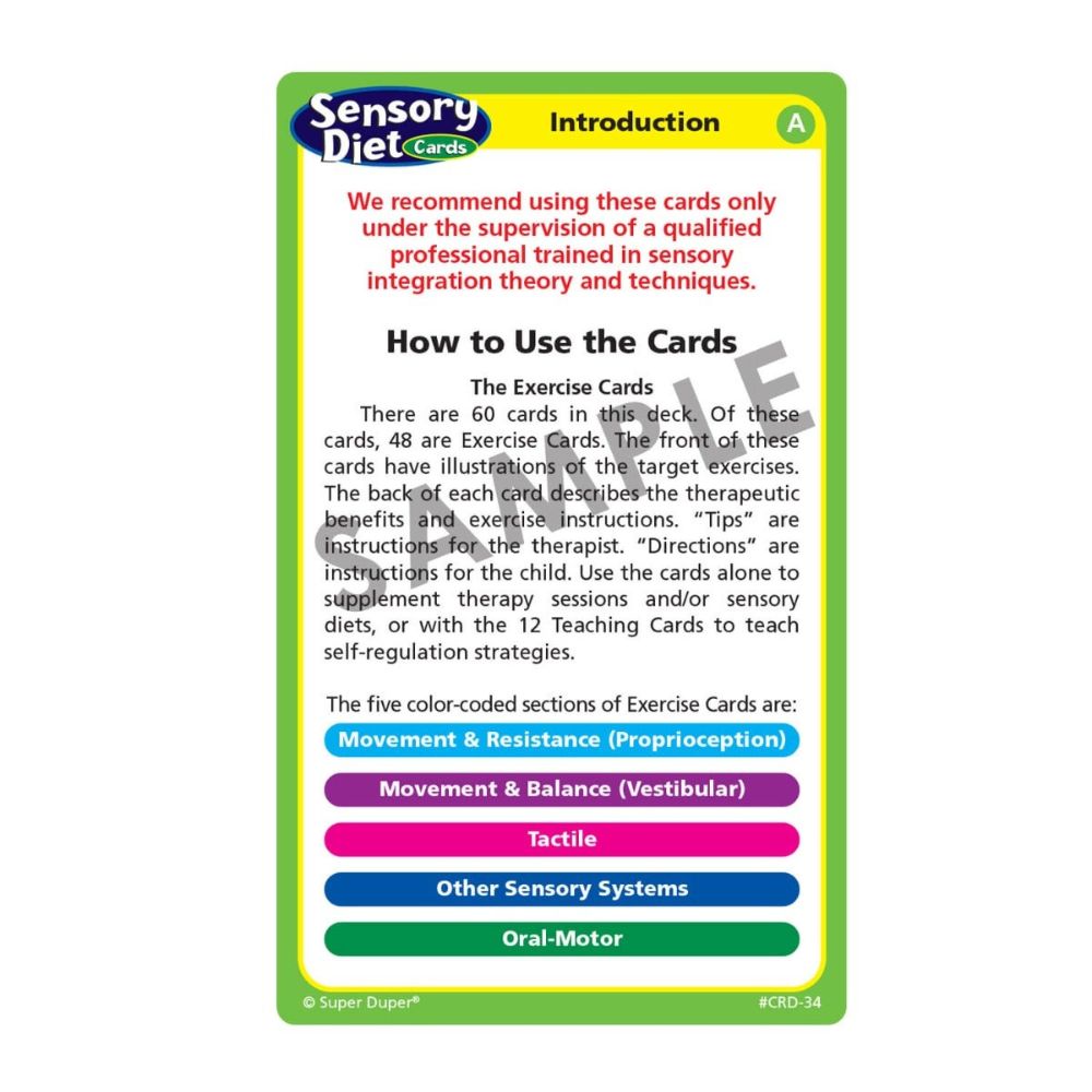 Sensory Diet Cards & Fun Sheets Combo