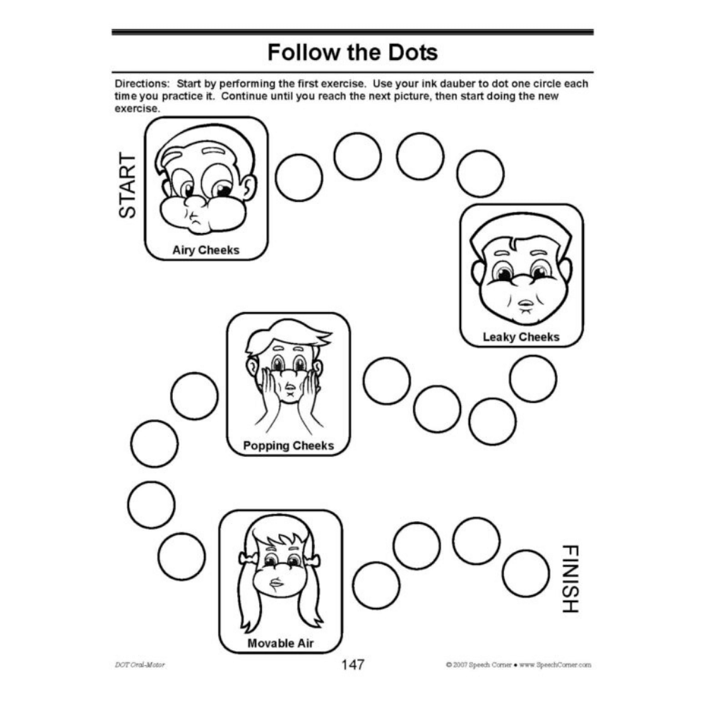 DOT Oral Motor Book Follow the Dots Worksheet