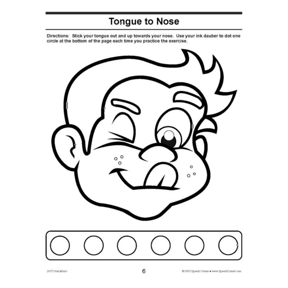 DOT Oral Motor Book Tongue to Nose Exercise