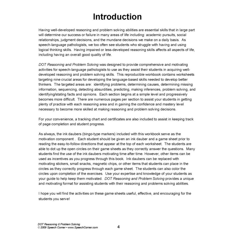 DOT Reasoning and Problem Solving Introduction