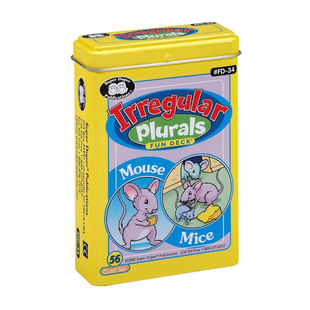 Irregular Plurals Fun Deck® educational grammar photo flash cards for children