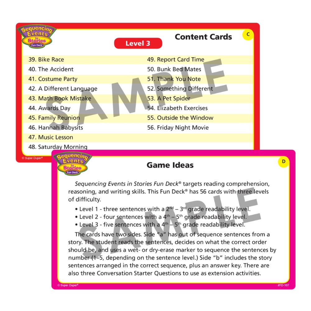 Sequencing Events in Stories Fun Deck®
