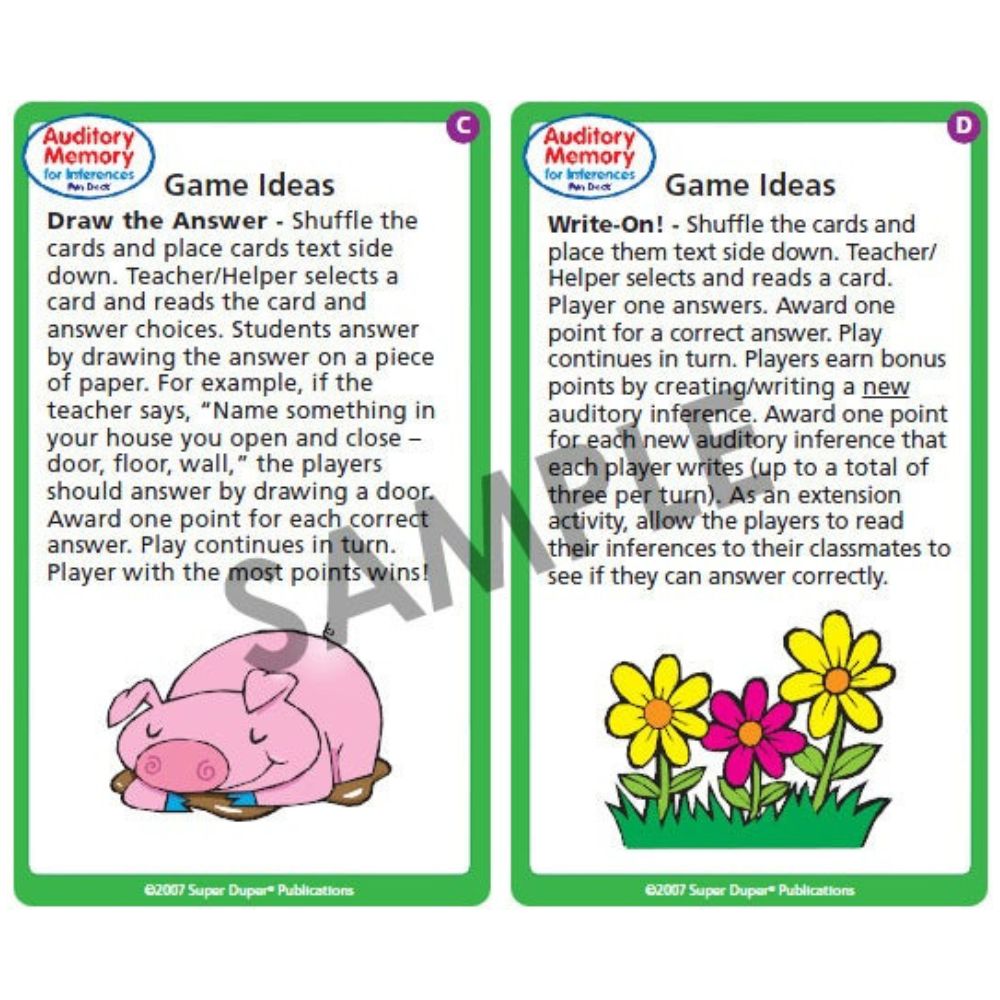 Auditory Memory For Inferences Fun Deck