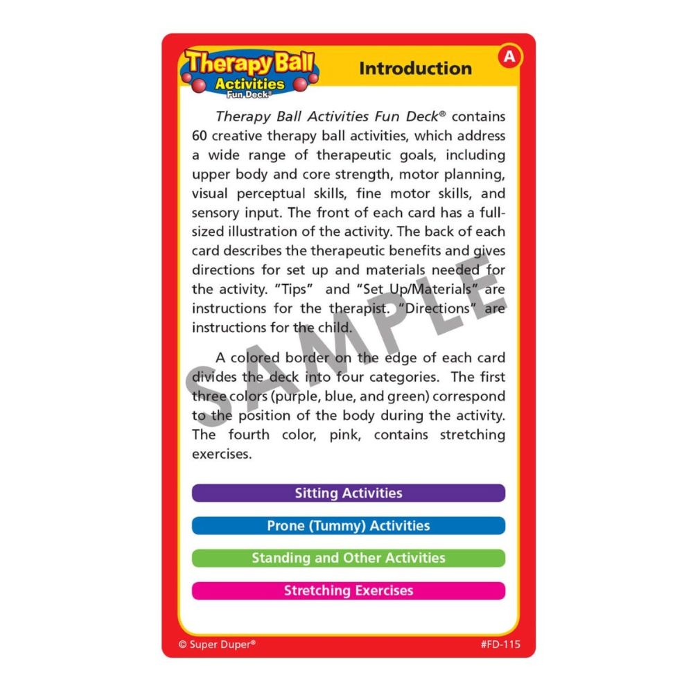 Therapy Ball Activities Fun Deck®