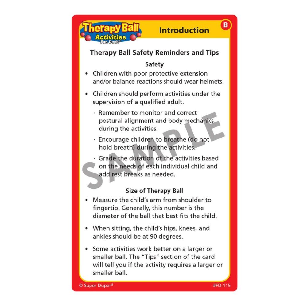 Therapy Ball Activities Fun Deck®