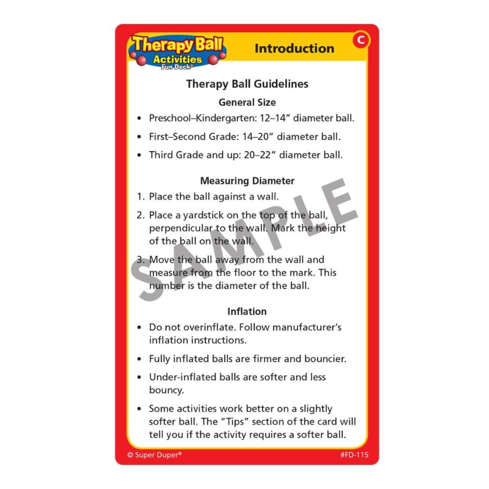 Therapy Ball Activities Fun Deck®