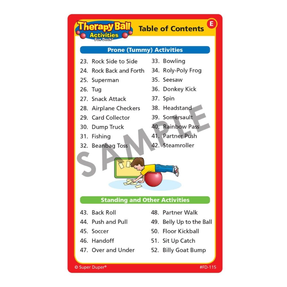 Therapy Ball Activities Fun Deck®